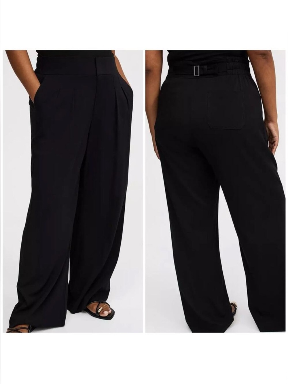 Torrid Black Wide Leg Stretch Challis High-Rise Pant 18R 42591055